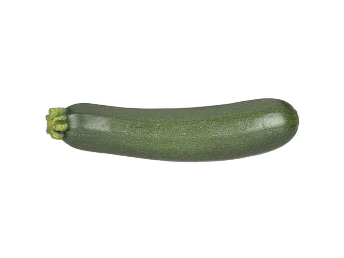 side view rendering of a zucchini 3d model