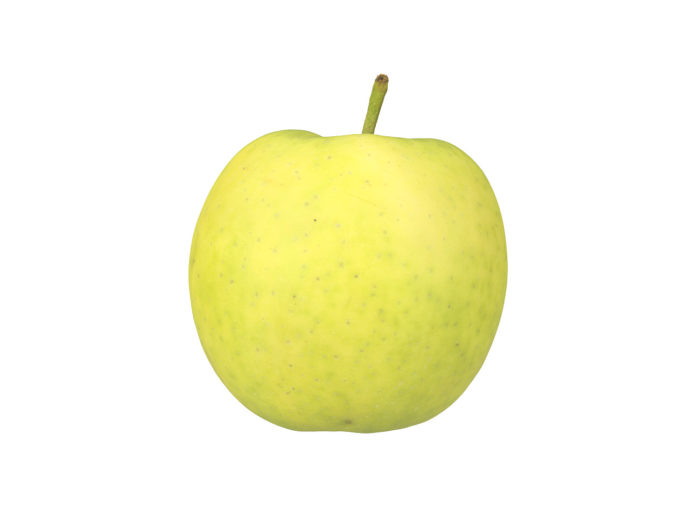 side view rendering of a green apple 3d model