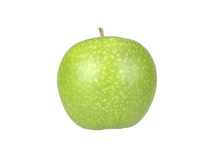 side view rendering of a green apple 3d model