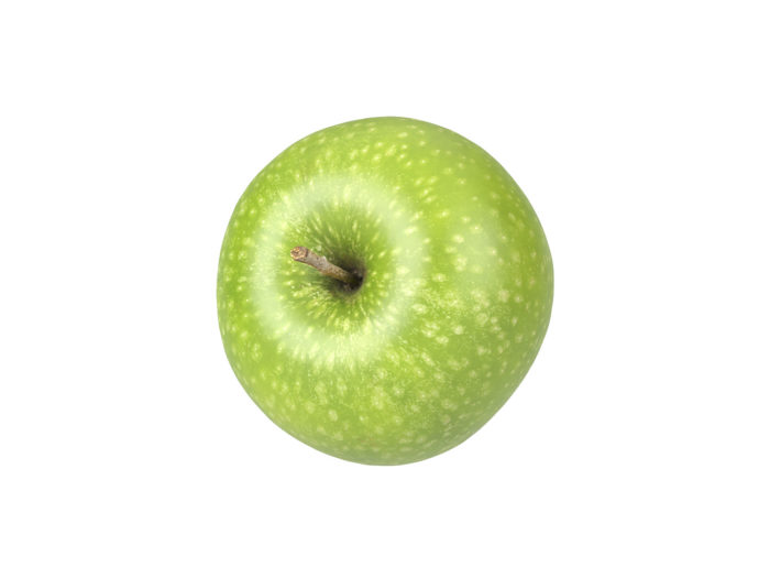top view rendering of a green apple 3d model