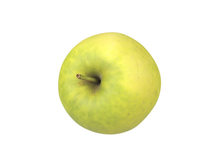 top view rendering of a green apple 3d model