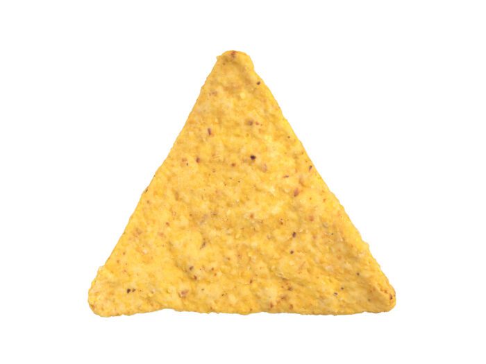 front view rendering of a tortilla chip 3d model